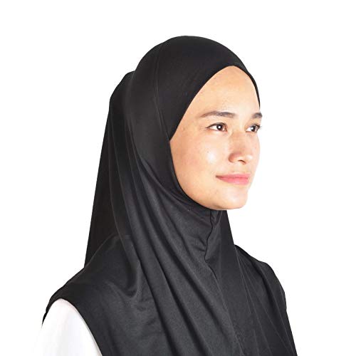 Mu Lan Legend Handmade | Muberra Instant Hijab | One Piece Easy Slip On Practical and Comfortable (Black)