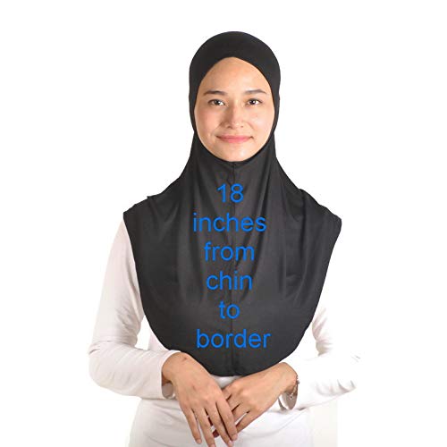 Mu Lan Legend Handmade | Muberra Instant Hijab | One Piece Easy Slip On Practical and Comfortable (Black)