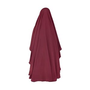 Assabiroun Khimar Modest Dress for Muslim Women- One Piece Soft Fabric Headscarf –Long layered Khimar for Prayer and outings Hijab Niqab Face Veil- Arabia Islamic Prayer Dress Muslim Shawls Body Cover