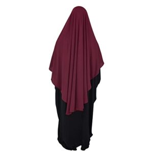 Assabiroun Khimar Modest Dress for Muslim Women- One Piece Soft Fabric Headscarf –Long layered Khimar for Prayer and outings Hijab Niqab Face Veil- Arabia Islamic Prayer Dress Muslim Shawls Body Cover