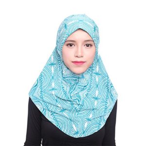 gladthink womens ice silk muslim hijab headscarf green pattern