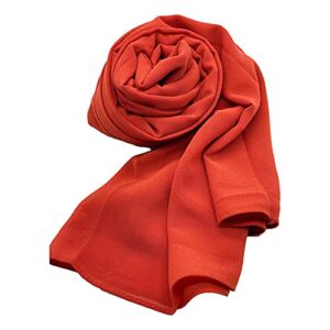 hijab for women chiffon hijab scarf solid color bubble chiffon long shawl (tx oragne)