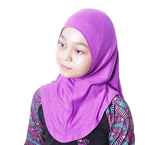 Silk Story One piece al amira Hijab Instant Head Scarf Cotton Lycra (Iris Purple)