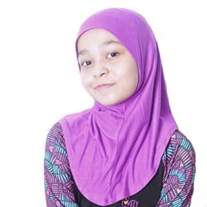 Silk Story One piece al amira Hijab Instant Head Scarf Cotton Lycra (Iris Purple)