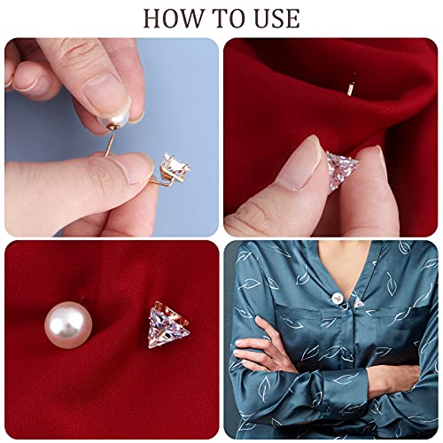 12 Pieces Pearl Scarf Brooch Pin Assorted Muslim Scarf Hijab Clips Small Brooch Set Metal Clips for Headscarf Shawl Muslim Women Scarves Hijab Safety Shawl Brooch Pins for Women Men Kids