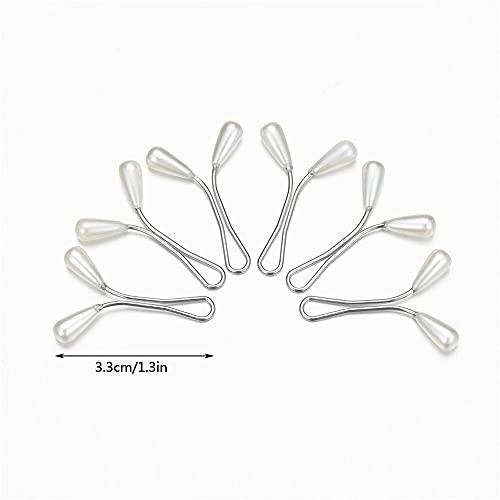 Nifocc 20pcs Muslim Scarf Clips Pins Faux Pearl Hijab Pins U Shaped Brooch for Women Lady Wedding Dress Boutonniere Decorative Headscarf Shawl Accessories - Black White Teardrop Spherical