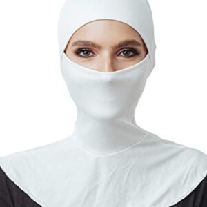 Mask Hijab, Cotton Under Scarf Tube Cap,Closure of The Chin, Ready to wear Muslim Accessories for Women (White)