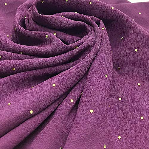 ANKOMINA Women Soft Chiffon Rhinestone Long Scarf Shawl Fashion Muslim Hijab Head Wrap Scarves