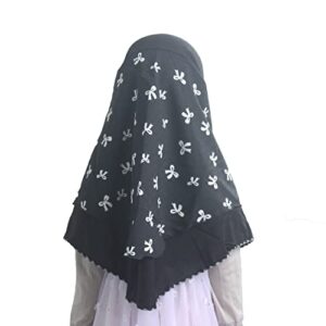 Modest Beauty Baby Girls Hijab Scarf Muslim Hijabs Headscarf for Child with Bowknot Pattern