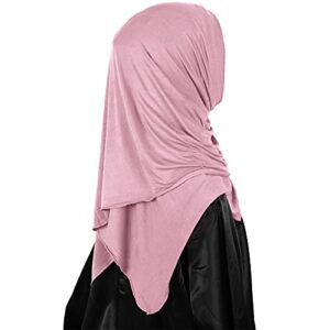 Muslim Cotton Hijab Jersey - 2pcs High Stretch Muslim Headwarps Soft Hijab Scarf for Women I (Scarf+Undercap), 70" x 21.5"