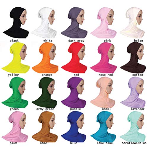 FENICAL Modal Hijab Cap Adjustable Muslim Scarf Bonnet Full Cover Shawl Cap for Lady