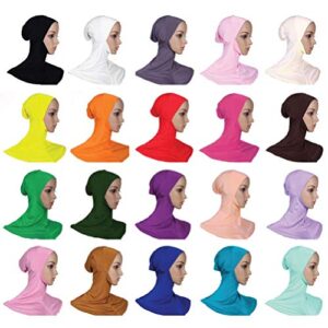 FENICAL Modal Hijab Cap Adjustable Muslim Scarf Bonnet Full Cover Shawl Cap for Lady