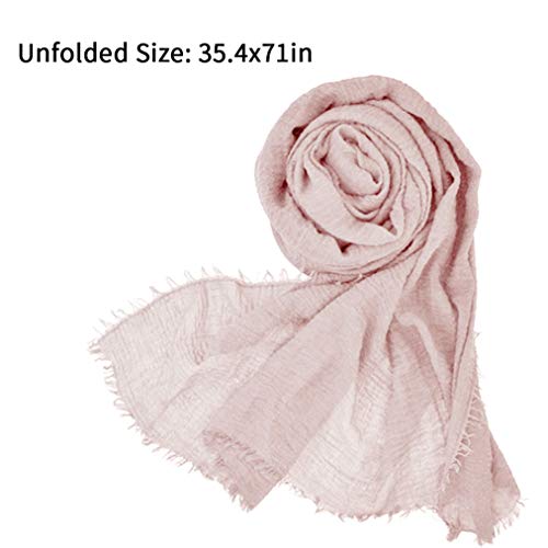 Wobe 3 Pcs Women Soft Cotton Hemp Scarf Shawl Long Scarves, Travel Sunscreen