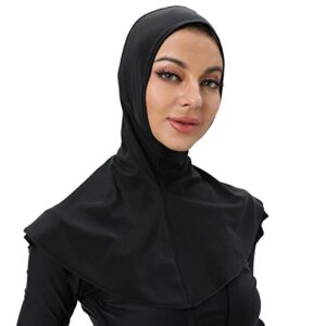 women’s swim hijabs full coverage swim scarf sun protective (black)
