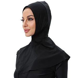 Women's Swim Hijabs Full Coverage Swim Scarf Sun Protective (Black)