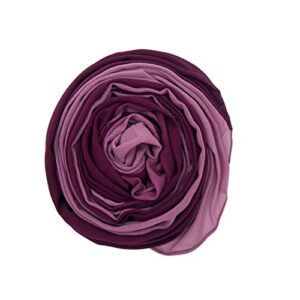 Yeieeo Muslim Women's Gradient Scarf for Hijab Ombre Chiffon Head Wrap Travel Sunscreen Beach Cover Wrap Scarves (Purple)