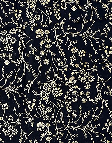 Lina & Lily Gold Glitter Floral Pattern Scarf Shawl Hijab (Black)