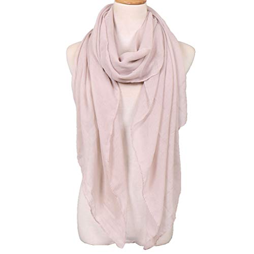 LMVERNA Cotton Hijabs For Women Solid Color Scarfs Large Shawls And Wraps For Evening Dresses(Beige)