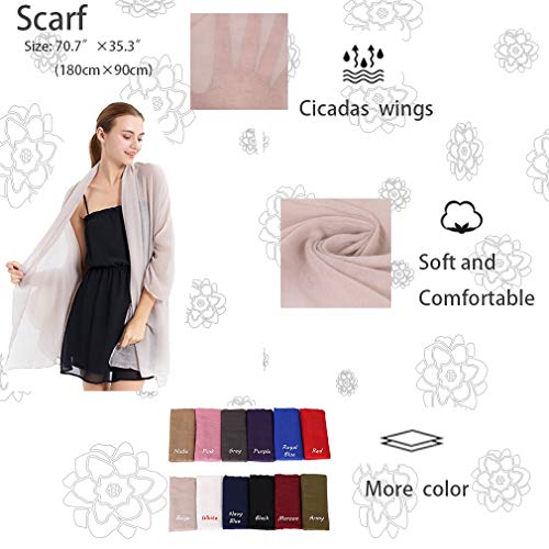 LMVERNA Cotton Hijabs For Women Solid Color Scarfs Large Shawls And Wraps For Evening Dresses(Beige)