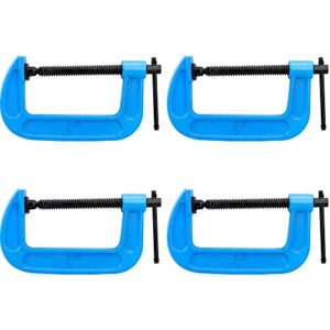 HOZEON 4 PCS 4 Inch C Clamp Set, Heavy Duty G-Clamps with 4-Inch Jaw Opening Sliding T-Bar Handle for DIY Carpentry Woodwork Building