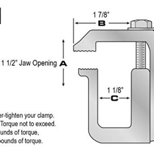 GCi STRONGER BY DESIGN G-1 Clamp Black Powder Coated (set of 4) for Truck Cap Camper Shell Topper. Made with Structural Aluminum to Ensure Quality and Strength. For Mounting to Pickup