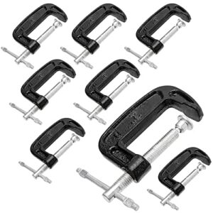 joikit 8 pcs 2 inch c clamps set, heavy duty g clamp with 2 inch jaw opening for woodworking, welding, and metal working