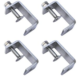 obpsfy 4 pcs c clamp tiger | 304 stainless steel c-clamp heavy duty woodworking clamp set | 65mm/2.6inch tiger clamp clip with wide jaw openings for welding/carpenter/building/household