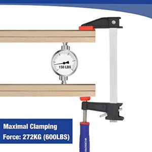 WORKPRO 6-Inch Steel Bar Clamps Set, 2-pack Quick-Release Clutch Style Bar Clamps, 600 Lbs Load Limit, for Woodworking, Metalworking, and DIY