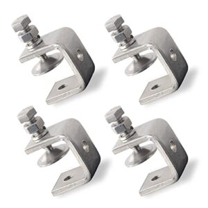 4pcs c-clamp stainless steel clamps heavy duty bracket for woodworking mount, with wide jaw openings