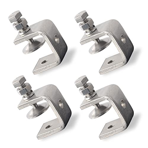 4PCS C-Clamp Stainless Steel Clamps Heavy Duty Bracket for Woodworking Mount, with Wide Jaw Openings