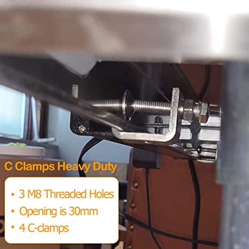 4PCS C-Clamp Stainless Steel Clamps Heavy Duty Bracket for Woodworking Mount, with Wide Jaw Openings