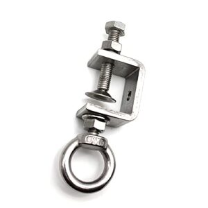 5Pcs C-Clamps;C Clamp Stainless Steel, Beam Clamp.Comes with Stainless Steel Screw Ring That Can Withstand 100 Pounds of Static Gravity (medium)