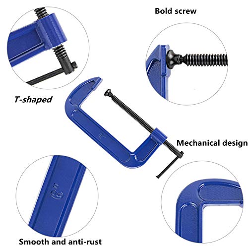 6 Piece C Clamps Set. 1/2/3/4/5/6-Inch,C Clamp, C Clamps Heavy Duty (1"2"3"4"5"6")