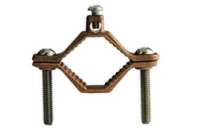 nsi industries g-2-sdb-sb heavy duty direct burial bronze ground clamp for 1.25″-2″ pipe, silicon bronze hardware
