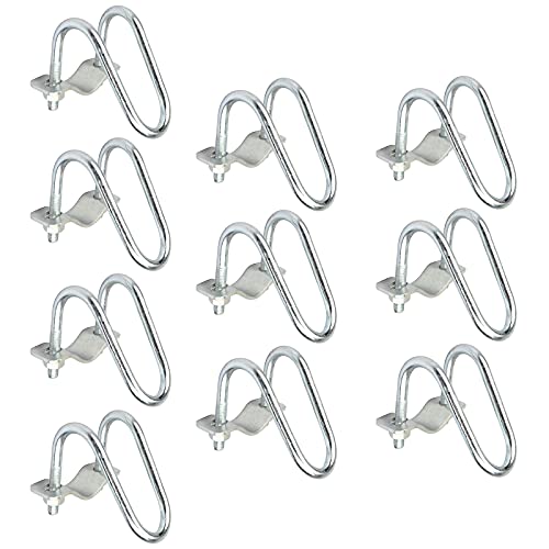 10 PCS Cross-Connector Vertical Pipe Clip Crossover Clamps Tube Buckle Steel Pipe Connector Fixator for Farm, Greenhouse Awning Frame Top Rail Fence Scaffolding Piping, Max Clampable Tube Dia 1 1/4"