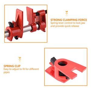 3/4" Wood Gluing Pipe Clamp, 4 Pack Quick Release Wood Working Bar Clamps Set Heavy Duty Cast Iron Workbench Pipe Clamp for Woodworking