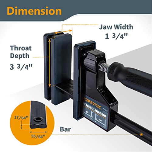 POWERTEC 71602 40-Inch Parallel Clamps for Woodworking | 90 Degree ...