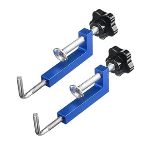 AYKONG 2Pcs Woodworking Fence G Clamp Aluminum Alloy Adjustable Fixed Clamps General G Clamp Hand Operated Universal Accessories Tool Jig Accessories (Color : Blue)