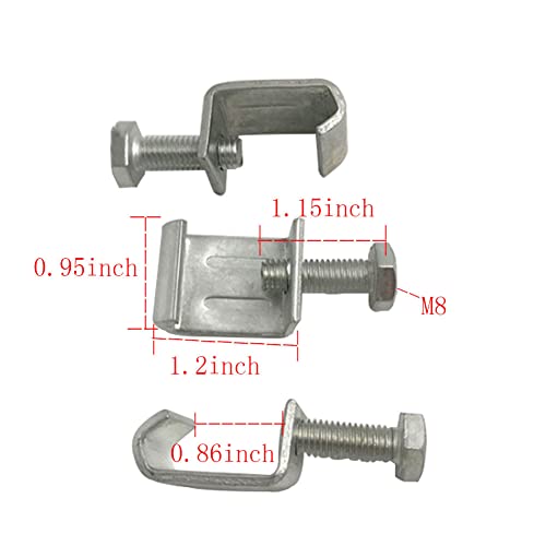 Ginyrerd 10Pcs Galvanized Steel M8 Clamp G Clamp Duct Flange Clip for Rectangular Tube Connection,Silver
