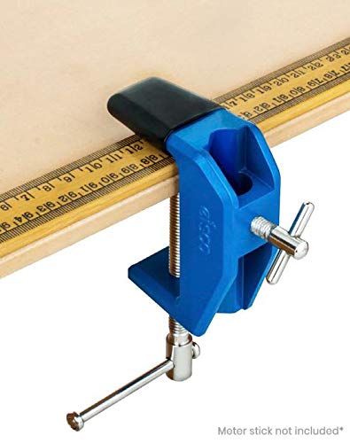 Heavy Duty Multi-Purpose Table Clamp - Vinyl Coated Grip and Swivel Pad - Built-In Rod & Pulley Holder - Fits Surfaces up to 2.55" Thick - Die-Cast Metal - Eisco Labs