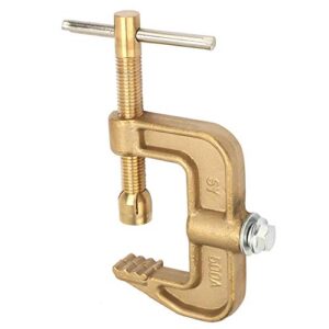 Welding Ground Clamp G Styles, 500A Solid Brass Earth Clamp 600mm Jaw Width C-Clamp, Maximum 10mm Welding Rods Lever Clamp with T-Handle