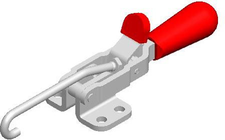 De-Sta-Co Pull-Action Latch Clamp, Flange base, hooked pull bar, G=.56, w/375 lbs. cap., Steel (1 Each)