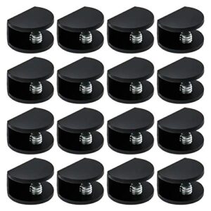 lc lictop adjustable aluminum alloy glass clamp clip holder black half round for 0.2″-0.31″ glass 16pcs