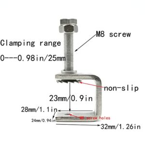 5Pcs Stainless Steel C-Clamp ,Wood Clamps,Tiger Heavy Duty Wood Working Heavy Duty C-clamp with Wide Jaw Openings ,Multi-Tooth Non-Slip Bowl for Welding/Carpenter/Building/Household Mount