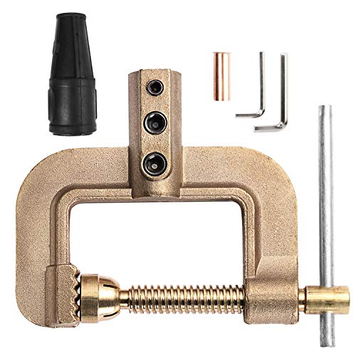 HZXVOGEN Welding Ground Clamp 400A G Styles Earth Clamp for Tig Mig Stick Welder Machines - Solid Brass 0.75kg