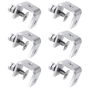 joikit 6 pack stainless steel c-clamp tiger clamp, heavy duty g-clamp with 1.18 inch wide jaw openings, silver
