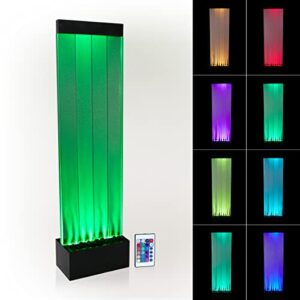 alpine corporation mlt134bk alpine 72″ h indoor bubble wall color-changing led lights and remote, black fountains