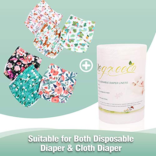 wegreeco 100% Bamboo Unscented Diaper Liners,Fragance Free and Chlorine Free - 100 Sheets Per Roll (1 Roll, Bamboo)
