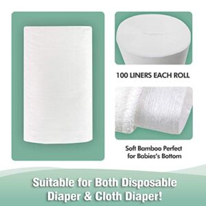 wegreeco 100% Bamboo Unscented Diaper Liners,Fragance Free and Chlorine Free - 100 Sheets Per Roll (1 Roll, Bamboo)