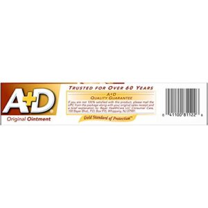 A+D Original Diaper Rash Ointment, Baby Skin Protectant With Lanolin and Petrolatum, Seals Out Wetness, Helps Prevent Diaper Rash, 1.5 Ounce Tube, Packaging May Vary